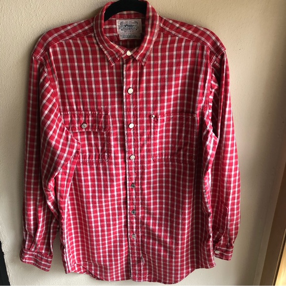 Polo Ralph Lauren Other - Vintage 80's Polo Ralph Lauren Authentic Dungarees Red Plaid Shirt. Size Medium
